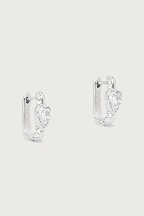 Guess Kolczyki damskie ze stali nierdzewnej z cyrkonią CRYSTAL LOVE JUBE06.365JW
