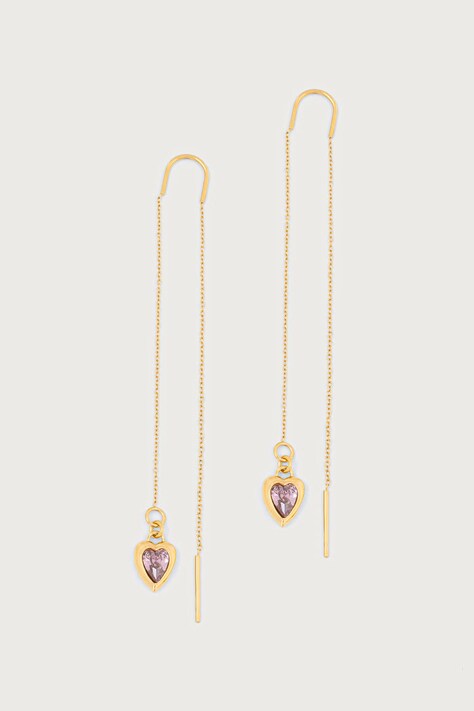 Guess Kolczyki damskie ze stali nierdzewnej z cyrkonią CRYSTAL LOVE JUBE06.364JW