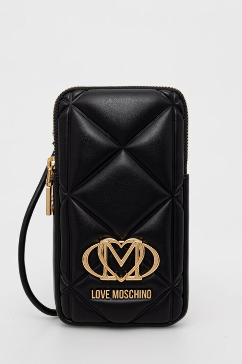 Love Moschino pokrowiec na telefon damski z imitacji skóry czarny JC5645PP1PLC0000