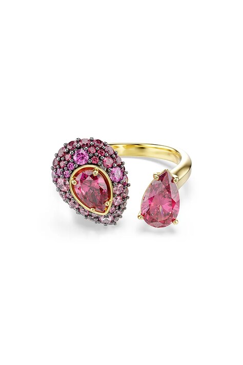 Swarovski prstýnek dámský pozlacený kovový s kubickým zirkonem SUBLIMA 5752899