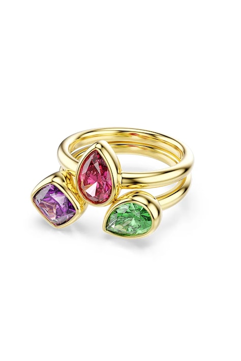 Swarovski prstan ženski pozlačen s kubičnim cirkonijem IMBER 5753276