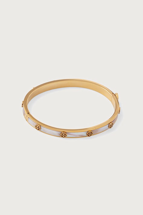 Tory Burch Bransoletka damska pozłacana z masy perłowej Thin Icon 187998