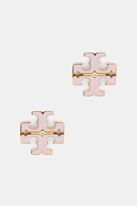 Tory Burch kolczyki damskie ze stali nierdzewnej emalia Icon 177397
