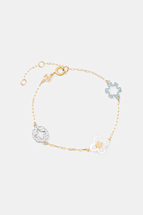 Tory Burch bransoletka damska pozłacana z kryształem ForgetMe 184406