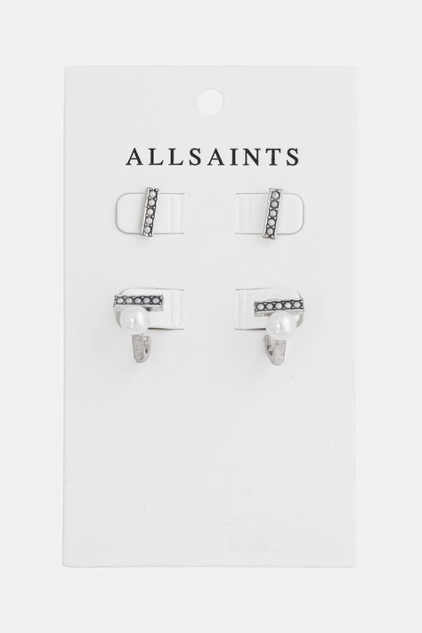 AllSaints сережки жіночі 2 шт — AW26-AKDZZR, срібний — фото 3