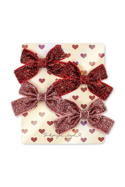 Konges Sløjd Spinki do włosów dziecięce 4 PACK MICKI BOW HAIR CLIPS 4-pack KS106357