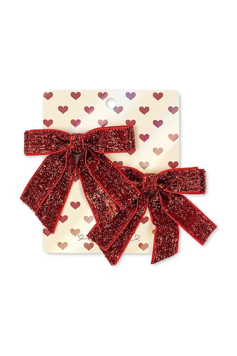 Konges Sløjd Spinki do włosów dziecięce 2 PACK VELVET DOUBLE BOW HAIR CLIPS 2-pack KS106354
