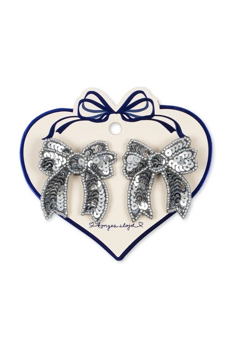 Konges Sløjd Spinki do włosów dziecięce 2 PACK SEQUIN BOW HAIR CLIP KS106353