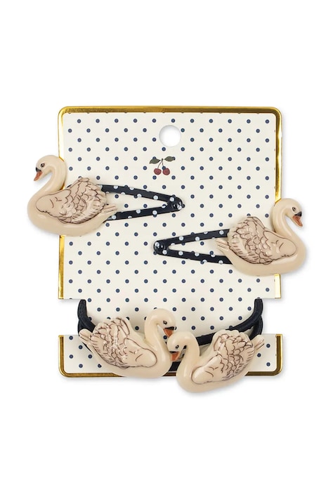 Konges Sløjd Gyerek 4 PACK SWAN HAIR CLIP AND ELASTIC 2-es csomag KS105868