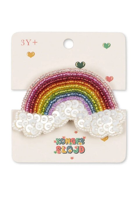 Konges Sløjd Spinka do włosów dziecięca RAINBOW BEADED HAIR CLIP KS106208