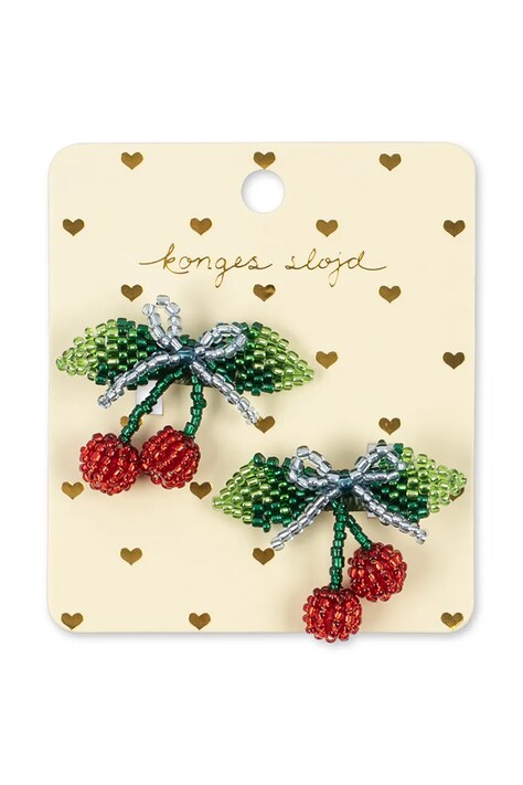 Konges Sløjd Ukosnice za kosu za djecu 2 PACK BEADED CHERRY BOW HAIR CLIP KS105827