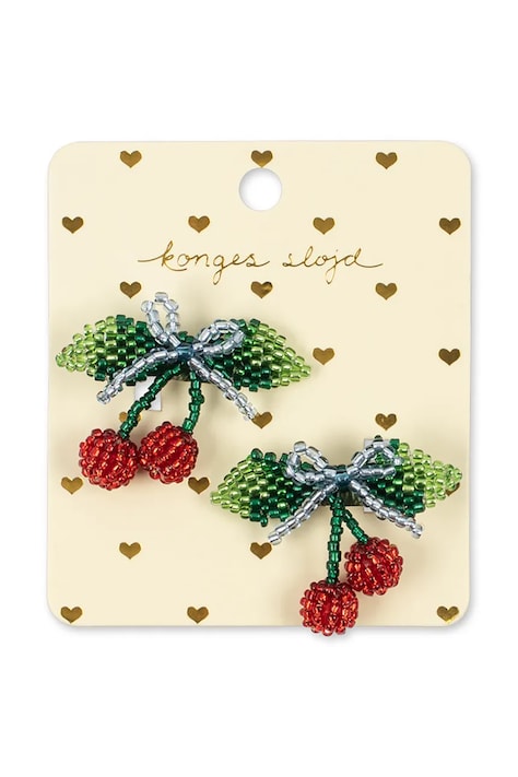 Konges Sløjd Ukosnice za kosu za djecu 2 PACK BEADED CHERRY BOW HAIR CLIP KS105827