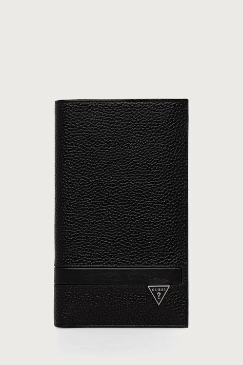 Guess Etui na paszport męskie skórzane MONACO czarne SMMOGR LEA01