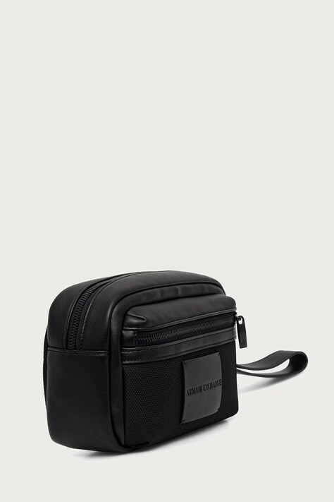 Armani Exchange kozmetička torbica za muškarce od imitacije kože crna XM003155 AF26655