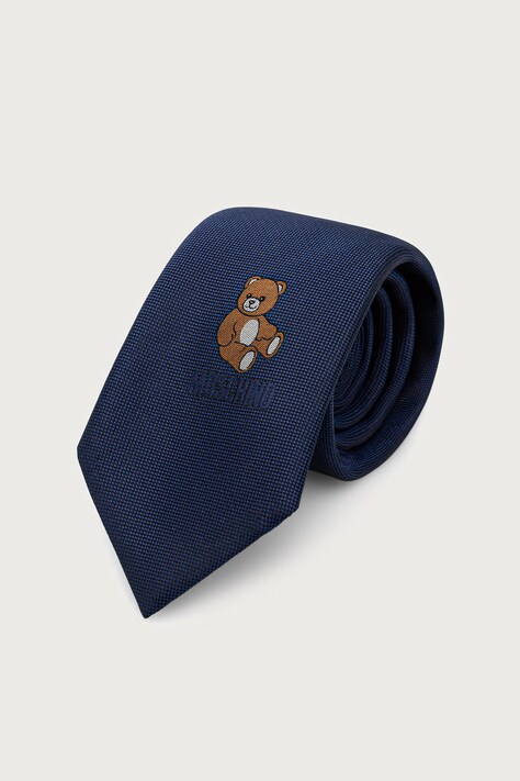 Moschino Krawat męski jedwabny granatowy M5916 55061