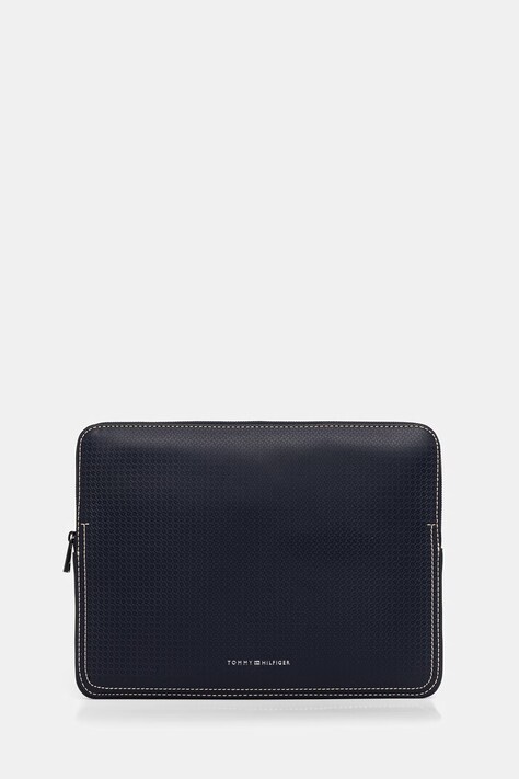 Tommy Hilfiger θήκη για λάπτοπ ανδρική από απομίμηση δέρματος σκούρο μπλε AM0AM14546
