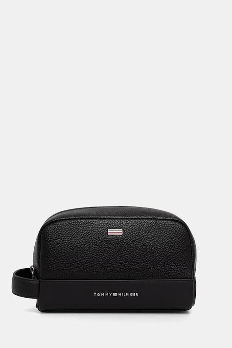 Tommy Hilfiger kozmetická taška dámska z imitácie kože čierna AM0AM14485