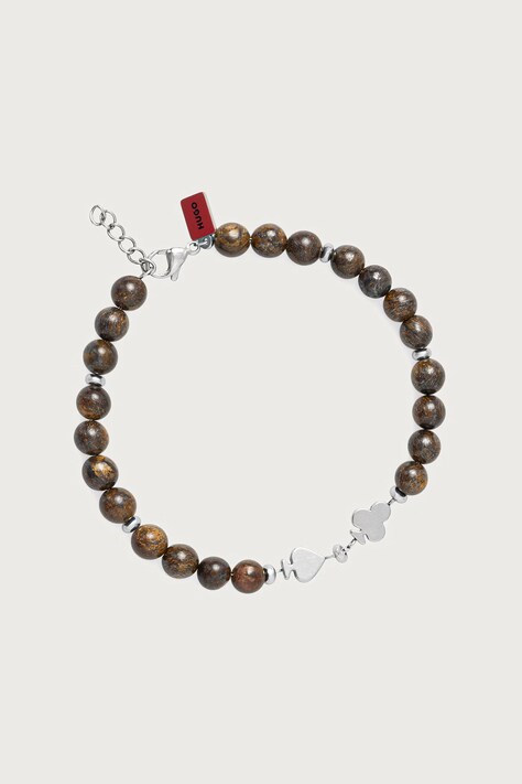 HUGO Bransoletka męska ze stali nierdzewnej z lapisem lazuli E-BEADS5-BRA 50566275