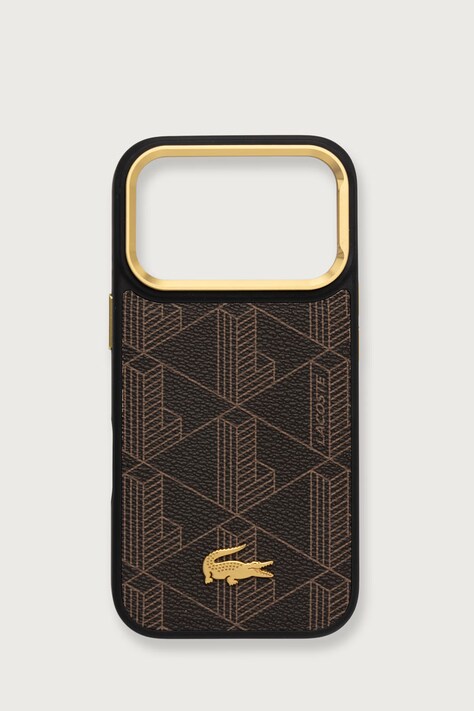 Lacoste Etui na telefon iPhone 17/18 Pro brązowe LCHMP17LPCBSMW