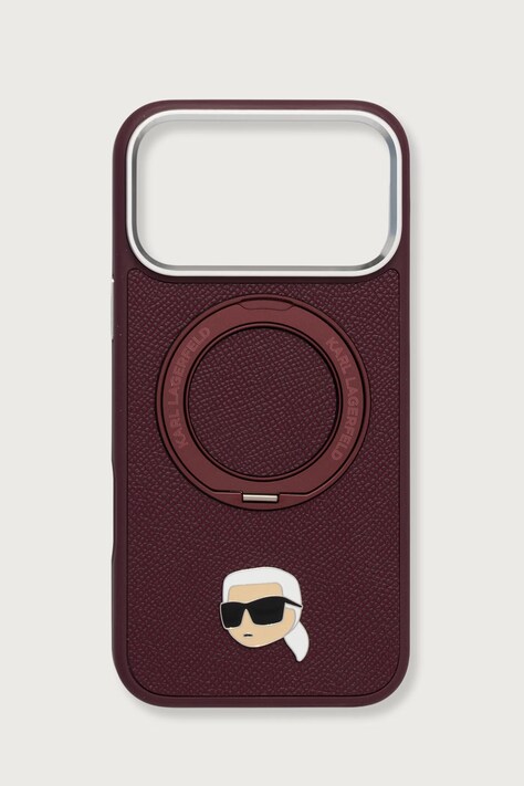 Karl Lagerfeld Etui na telefon iPhone 17/18 Pro Max bordowe KLHMP18XPSRSKLHR
