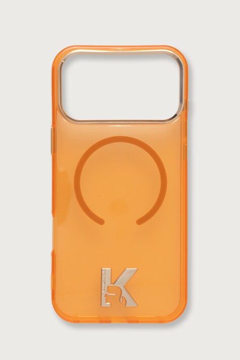 Karl Lagerfeld Etui na telefon iPhone 17/18 Pro Max pomarańczowe KLHMP18X5HTMKHDO