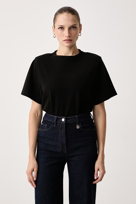 Haveone Body damskie z modalem czarne gładkie BMI.R001