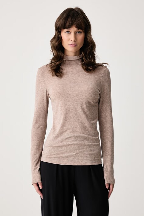 Triumph Longsleeve damski z dodatkiem wełny i moheru Beauty Layers beżowy 10225074