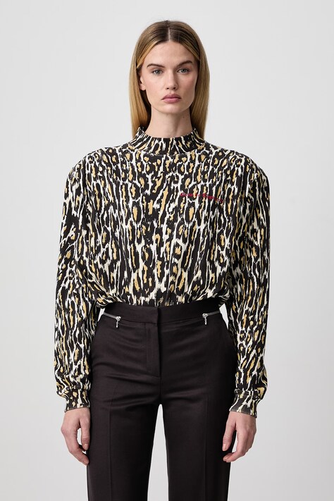 Willy Chavarria CHEETAH body da donna in cotone con motivo di animali multicolore MWJTE005.061N