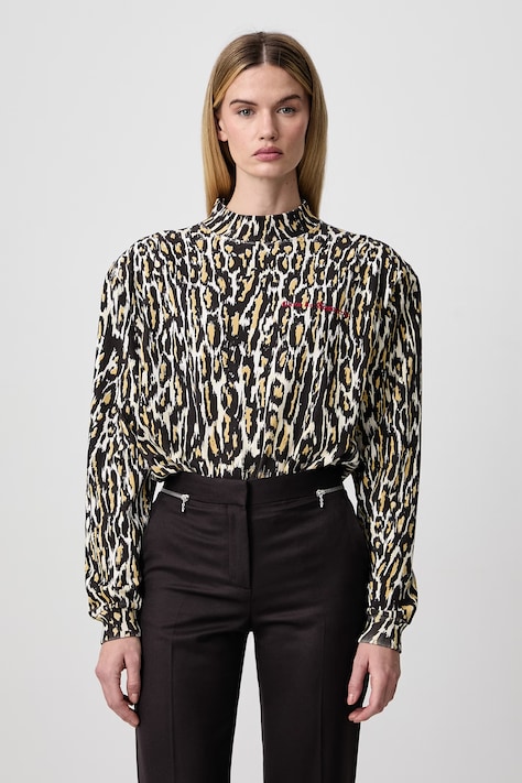 Willy Chavarria CHEETAH body da donna in cotone con motivo di animali multicolore MWJTE005.061N