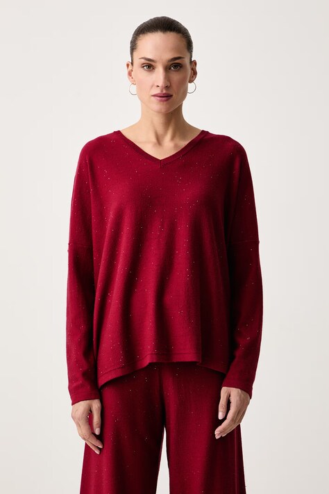 Joseph Ribkoff Sweter damski z wiskozą bordowy 244921F25