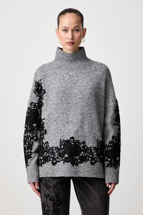 Joseph Ribkoff Sweter damski z dodatkiem wełny szary 264935