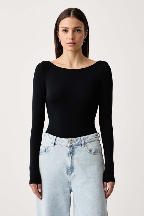 Le Privé Longsleeve damski z modalem NORAH NOIR czarny LP00350