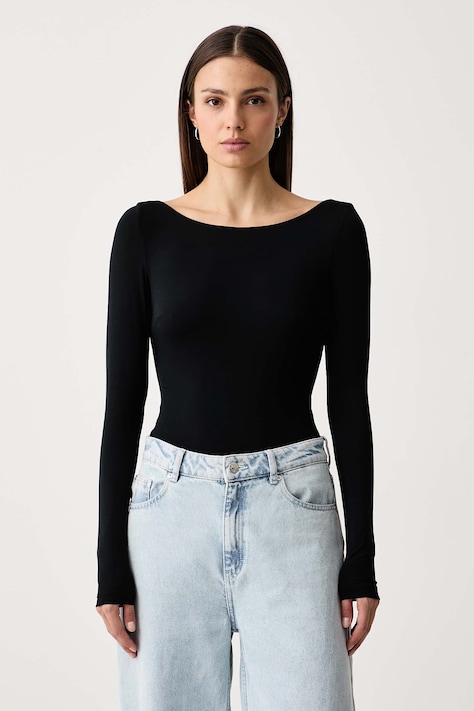 Le Privé Longsleeve damski z modalem NORAH NOIR czarny LP00350