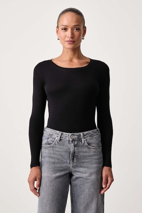 Mos Mosh Longsleeve damski z modalem czarny 180760