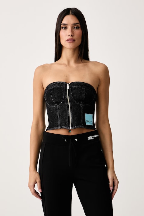 Karl Lagerfeld Jeans Top damski jeansowy x Pietro Terzini czarny B4W11030