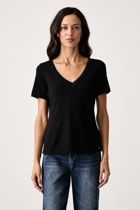 Morgan Tricou basic pentru femei cu vâscoză negru