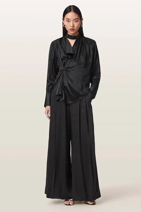 AllSaints блузка на запах жіноча віскозна ZELLIE — фото 3