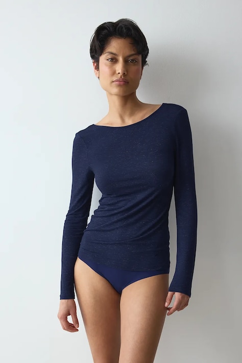 Triumph Longsleeve piżamowy damski z modalem turkusowy 10229205