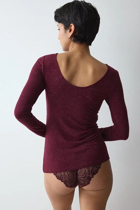 Triumph Longsleeve piżamowy damski z modalem bordowy 10229205