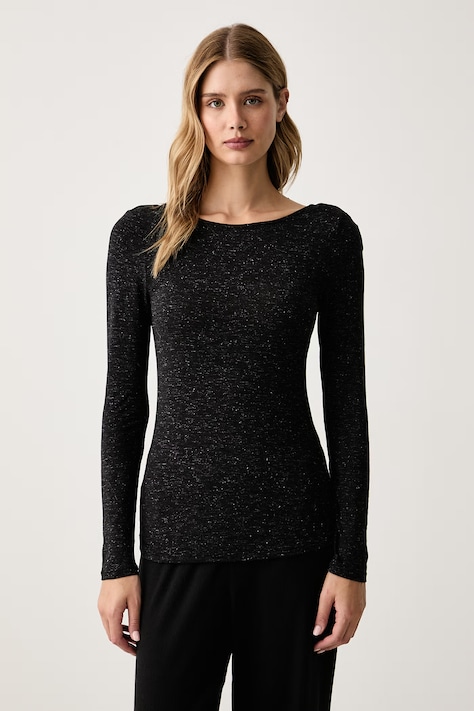 Triumph Longsleeve piżamowy damski z modalem czarny 10229205
