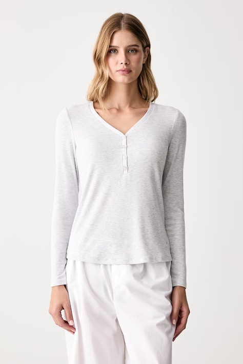 Triumph Longsleeve piżamowy damski z wiskozą szary 10225031
