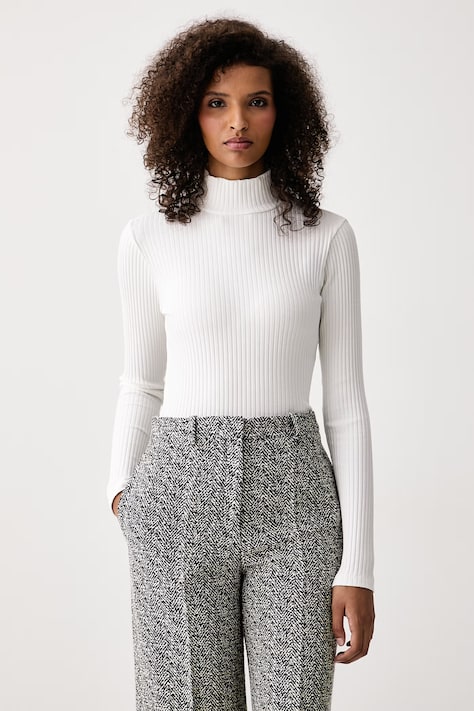 HUGO Longsleeve damski bawełniany z elastanem Driza_4 biały 50571245