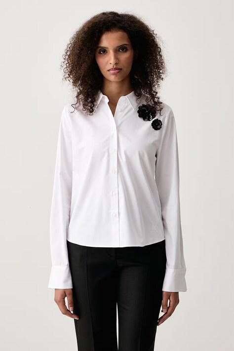 HUGO Camicia da donna in cotone Evolve bianca liscia 50569113