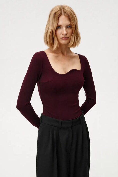 Undress Code Боди дамско с вискоза Mademoiselle Bodysuit Classic бордо 1290