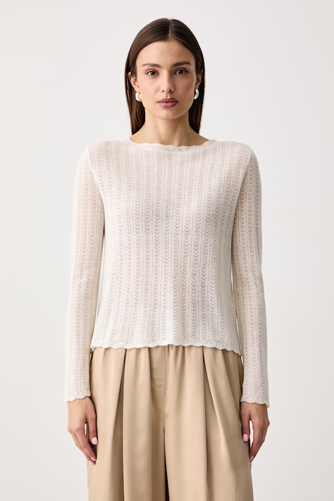 United Colors of Benetton Sweter damski z wełną beżowy 1H02D10HP