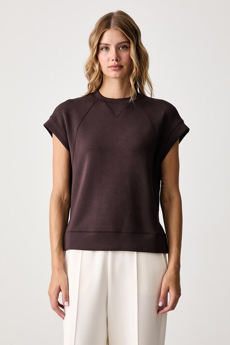 United Colors of Benetton Tričko dámské s modalem hnědé 3QAFD10DG