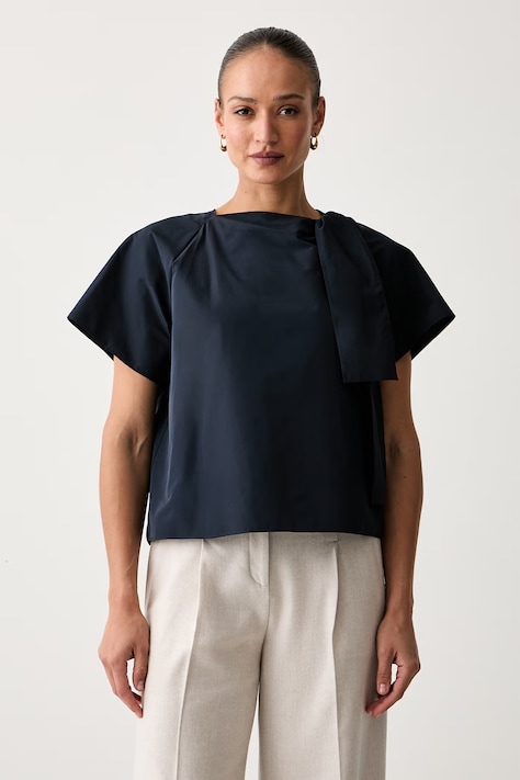 Weekend Max Mara bluzka damska WKDRECENTE granatowa gładka 2625166071600