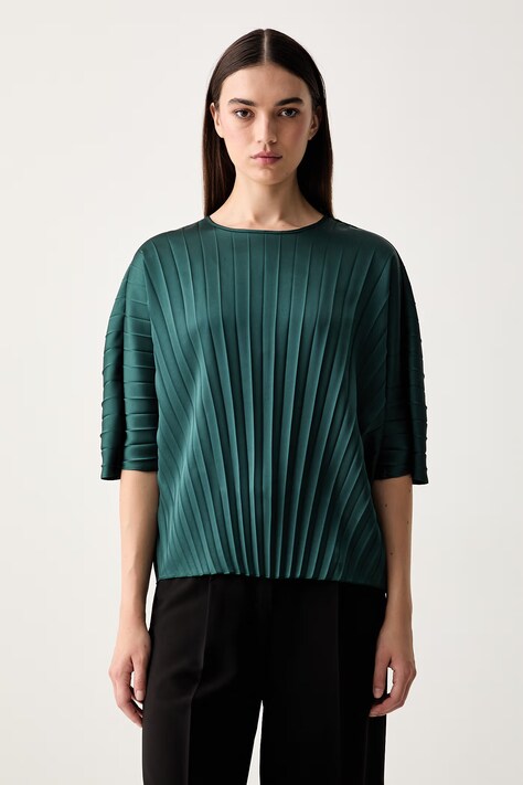 Weekend Max Mara bluzka damska WKDAUREO zielona gładka 2625166051600
