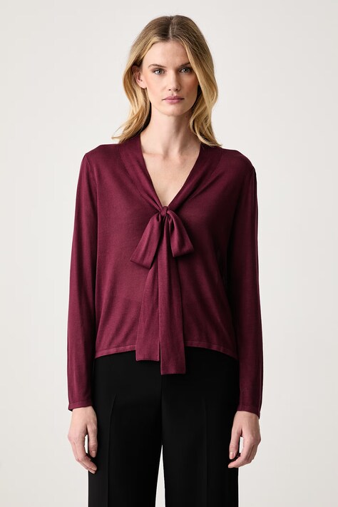 Pedro del Hierro Sweter damski z wiskozy bordowy 3514472