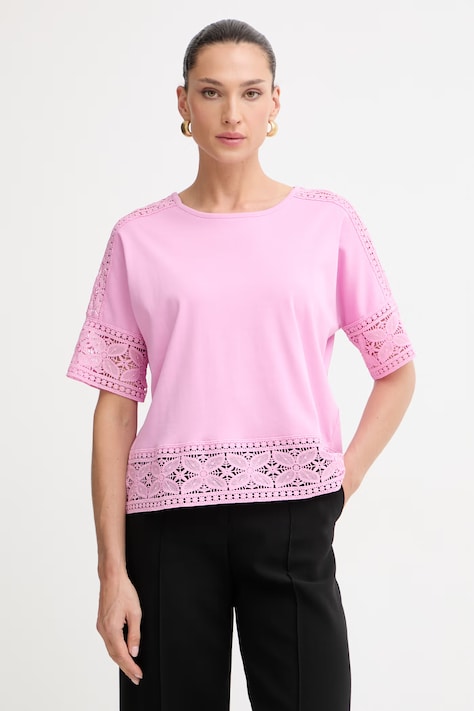 Morgan T-shirt damski bawełniany DTAL różowy DTAL